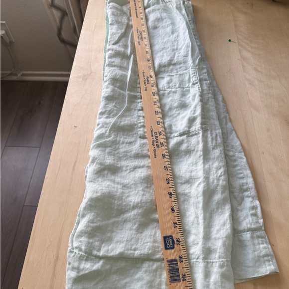 Eileen Fisher Sleeveless Button Down Mint Green Organic Linen Dress - Picture 5 of 5